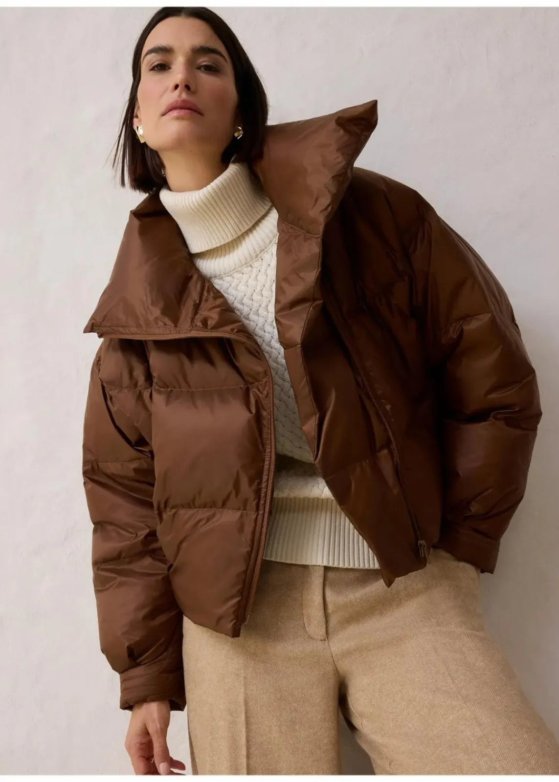 bonprix Bekleidung·Hosen|Nachhaltigere Materialien^Daunenjacke mit recycelten Daunen wasserabweisend pimentbraun