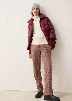 bonprix Jacken & Mäntel|Premium^Daunenjacke mit recycelten Daunen​ und Strickärmeln dunkelbeere