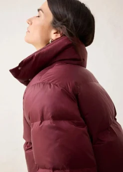 bonprix Jacken & Mäntel|Premium^Daunenjacke mit recycelten Daunen​ und Strickärmeln dunkelbeere