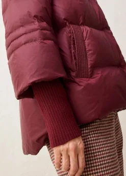bonprix Jacken & Mäntel|Premium^Daunenjacke mit recycelten Daunen​ und Strickärmeln dunkelbeere