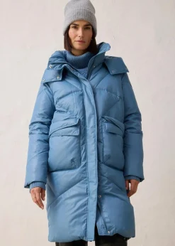 bonprix Bekleidung·Hosen|Nachhaltigere Materialien^Daunenmantel mit recycelten Daunen, wasserabweisend wellenblau
