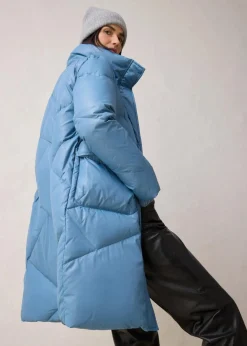 bonprix Bekleidung·Hosen|Nachhaltigere Materialien^Daunenmantel mit recycelten Daunen, wasserabweisend wellenblau