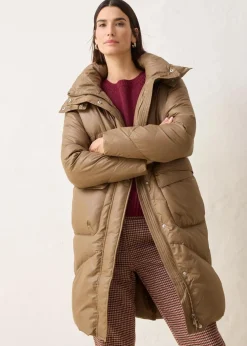 bonprix Bekleidung·Hosen|Nachhaltigere Materialien^Daunenmantel mit recycelten Daunen, wasserabweisend walnussbraun