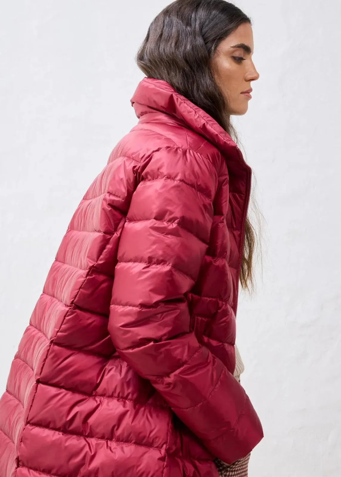 bonprix Jacken & Mäntel|Premium^Daunenmantel mit recycelten Daunen pflaumenrot