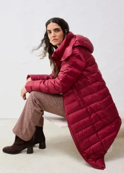 bonprix Jacken & Mäntel|Premium^Daunenmantel mit recycelten Daunen pflaumenrot