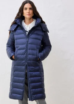 bonprix Bekleidung·Hosen|Premium^Daunenmantel mit recycelten Daunen dunkelblau