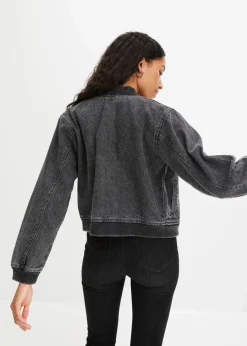 bonprix Jacken & Mäntel|Bekleidung·Hosen^Denim Blouson dunkelgrau denim used