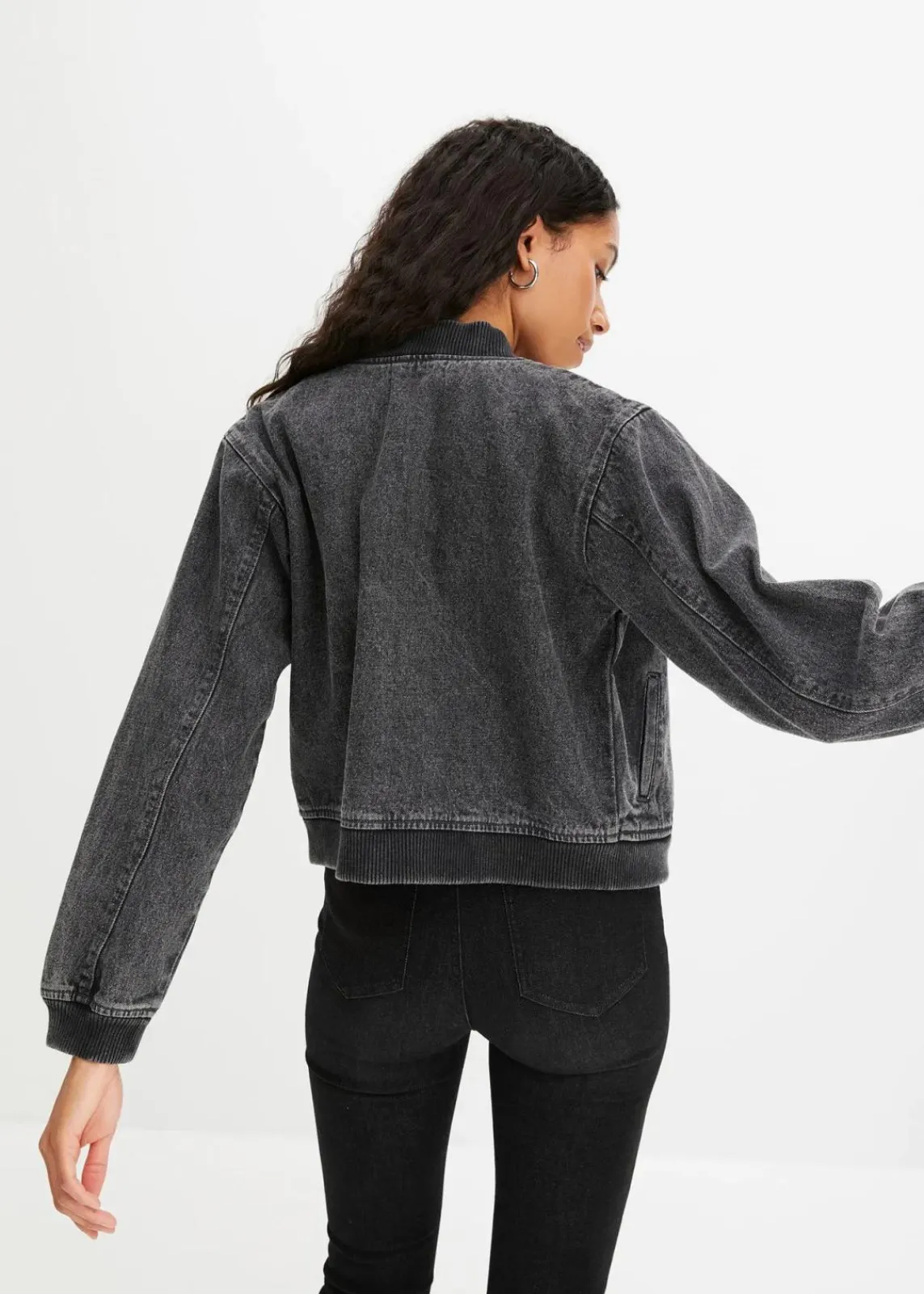 bonprix Jacken & Mäntel|Bekleidung·Hosen^Denim Blouson dunkelgrau denim used
