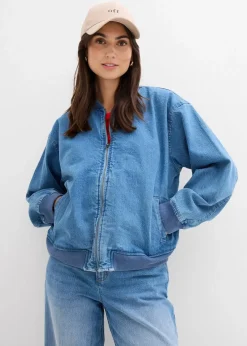 bonprix Bekleidung·Hosen|Jacken & Mäntel^Denim Blouson hellblau denim used
