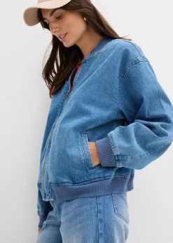 bonprix Bekleidung·Hosen|Jacken & Mäntel^Denim Blouson hellblau denim used