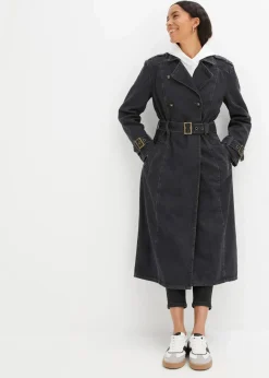 bonprix Jacken & Mäntel|Bekleidung·Hosen^Denim Trenchcoat grau denim