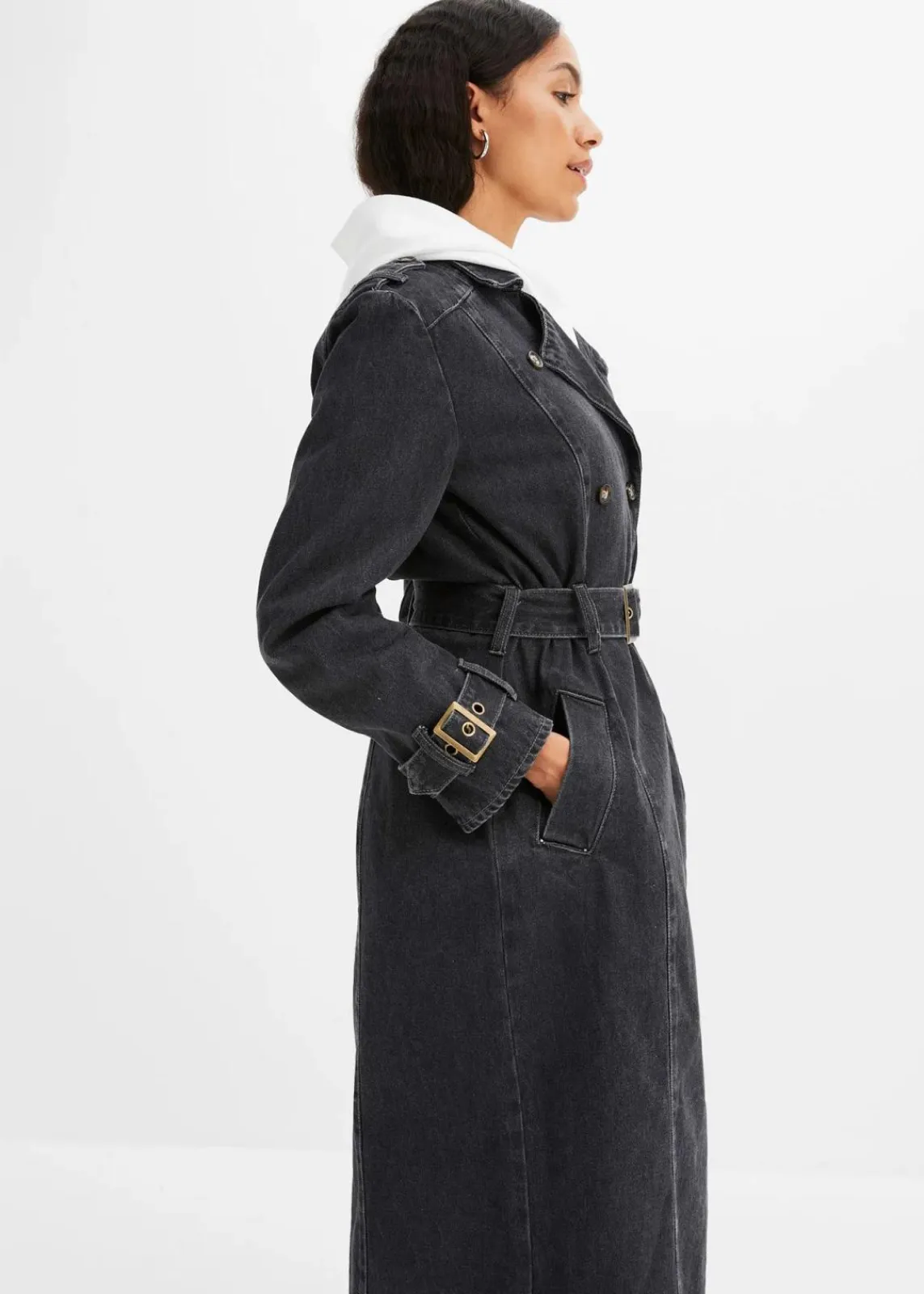 bonprix Jacken & Mäntel|Bekleidung·Hosen^Denim Trenchcoat grau denim