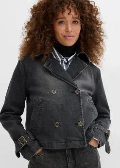 bonprix Jacken & Mäntel^Denim Trenchjacke schwarz denim