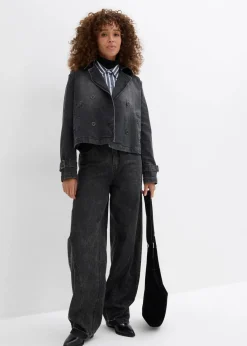 bonprix Jacken & Mäntel^Denim Trenchjacke schwarz denim