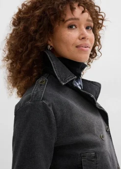 bonprix Jacken & Mäntel^Denim Trenchjacke schwarz denim