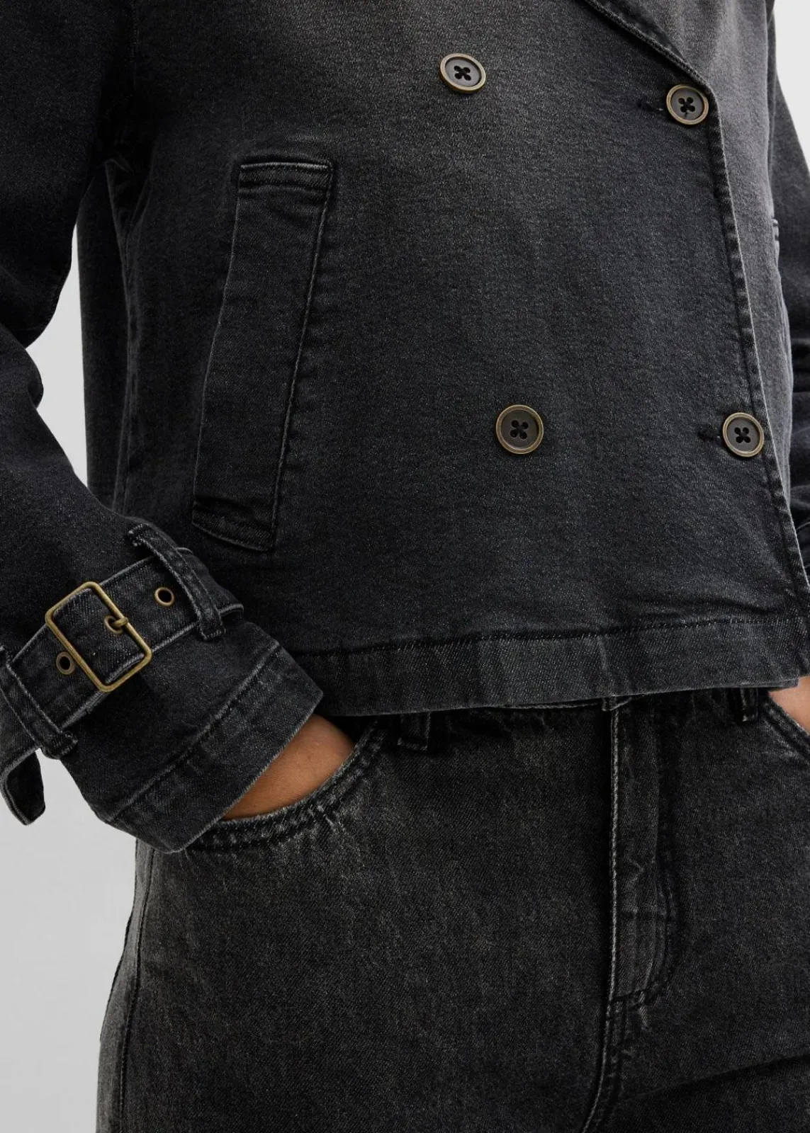 bonprix Jacken & Mäntel^Denim Trenchjacke schwarz denim