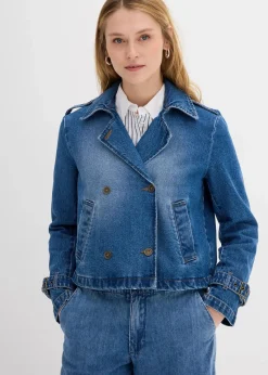 bonprix Jacken & Mäntel^Denim Trenchjacke hellblau denim