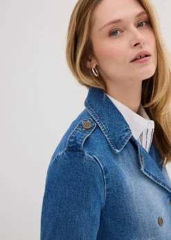 bonprix Jacken & Mäntel^Denim Trenchjacke hellblau denim