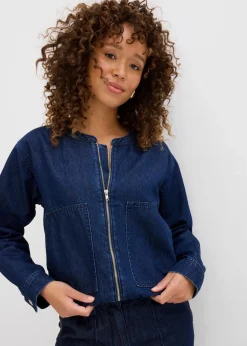 bonprix Bekleidung·Hosen|Jacken & Mäntel^Denim-Blouson dunkelblau denim used