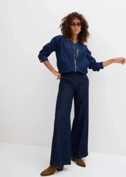 bonprix Bekleidung·Hosen|Jacken & Mäntel^Denim-Blouson dunkelblau denim used