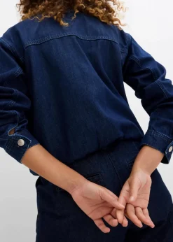 bonprix Bekleidung·Hosen|Jacken & Mäntel^Denim-Blouson dunkelblau denim used