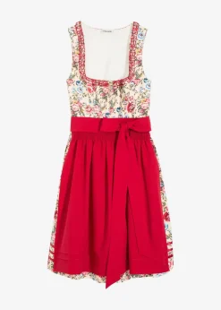 bonprix Bekleidung·Pullover & Strickjacken|Kleider^Dirndl mit bestickter Schürze (2-tlg. Set) rot geblümt