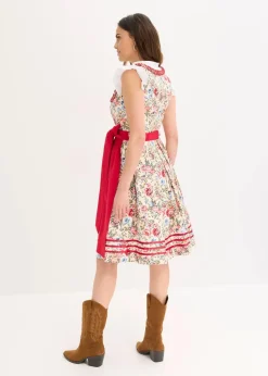 bonprix Bekleidung·Pullover & Strickjacken|Kleider^Dirndl mit bestickter Schürze (2-tlg. Set) rot geblümt