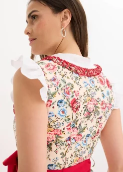 bonprix Bekleidung·Pullover & Strickjacken|Kleider^Dirndl mit bestickter Schürze (2-tlg. Set) rot geblümt