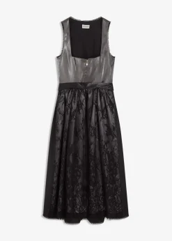 bonprix Bekleidung·Pullover & Strickjacken|Kleider^Dirndl mit glänzendem Mieder (2-tlg.Set) schwarz
