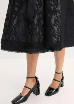 bonprix Bekleidung·Pullover & Strickjacken|Kleider^Dirndl mit glänzendem Mieder (2-tlg.Set) schwarz