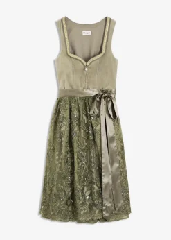 bonprix Bekleidung·Pullover & Strickjacken|Kleider^Dirndl mit Pailletten Schürze (2-tlg.Set) moosgrün/champagner