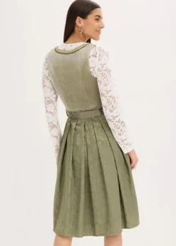 bonprix Bekleidung·Pullover & Strickjacken|Kleider^Dirndl mit Pailletten Schürze (2-tlg.Set) moosgrün/champagner