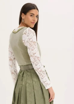 bonprix Bekleidung·Pullover & Strickjacken|Kleider^Dirndl mit Pailletten Schürze (2-tlg.Set) moosgrün/champagner