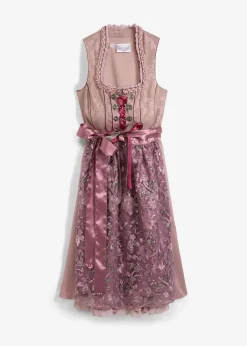 bonprix Bekleidung·Pullover & Strickjacken|Kleider^Dirndl mit Pailletten-Schürze rosenholzgemustert