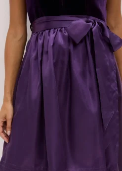 bonprix Bekleidung·Pullover & Strickjacken|Kleider^Dirndl mit Samt in Midilänge (2-tlg.Set) dunkellila