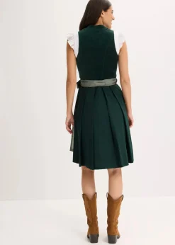 bonprix Bekleidung·Pullover & Strickjacken|Kleider^Dirndl mit Samt-Mieder und Satin-Schürze (2-tlg.Set) dunkeloliv/oliv