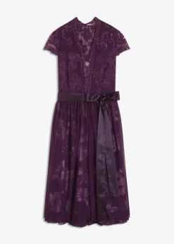 bonprix Bekleidung·Pullover & Strickjacken|Kleider^Dirndl mit Stickerei und Samtrock (2-tlg.Set) dunkelblau geblümt