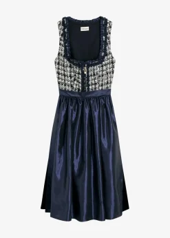 bonprix Bekleidung·Pullover & Strickjacken|Kleider^Dirndl und Schürze (2-tlg.Set) dunkelblau/weiß