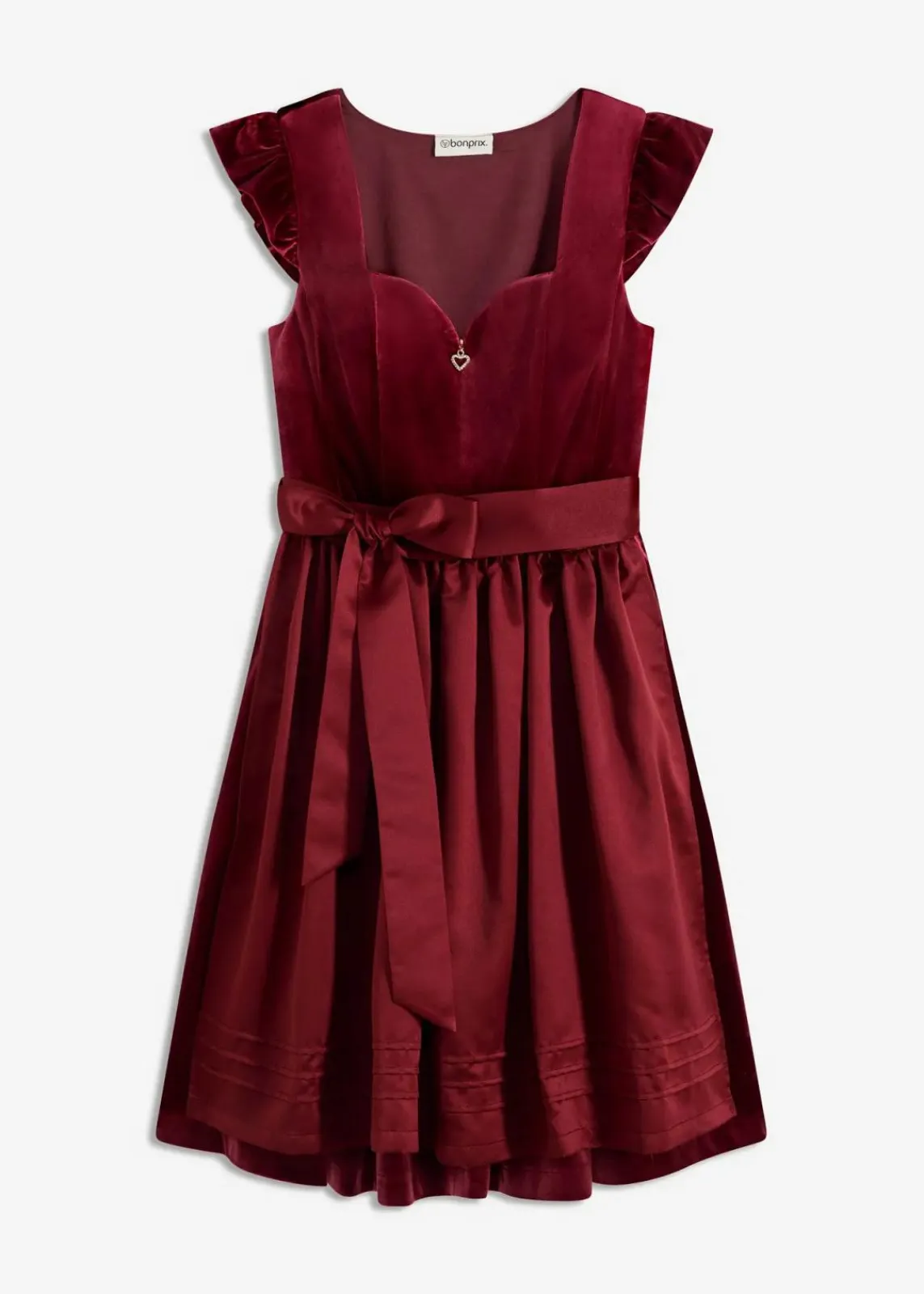 bonprix Bekleidung·Pullover & Strickjacken|Kleider^Dirndl und Schürze (2-tlg.Set) dunkelbeere/rubinrot