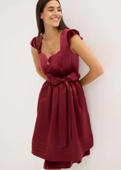 bonprix Bekleidung·Pullover & Strickjacken|Kleider^Dirndl und Schürze (2-tlg.Set) dunkelbeere/rubinrot
