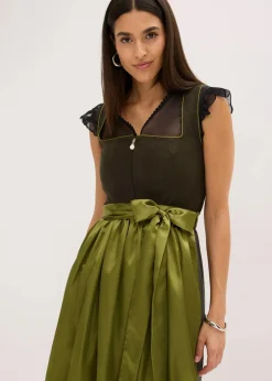 bonprix Bekleidung·Pullover & Strickjacken|Kleider^Dirndl und Schürze (2-tlg.Set) nachtoliv/lorbeergrün