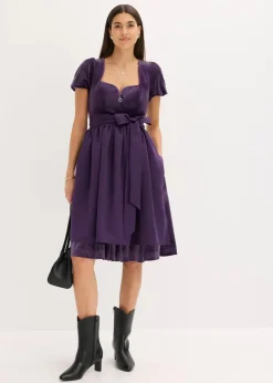 bonprix Bekleidung·Pullover & Strickjacken|Kleider^Dirndl und Schürze (2-tlg.Set) dunkellila