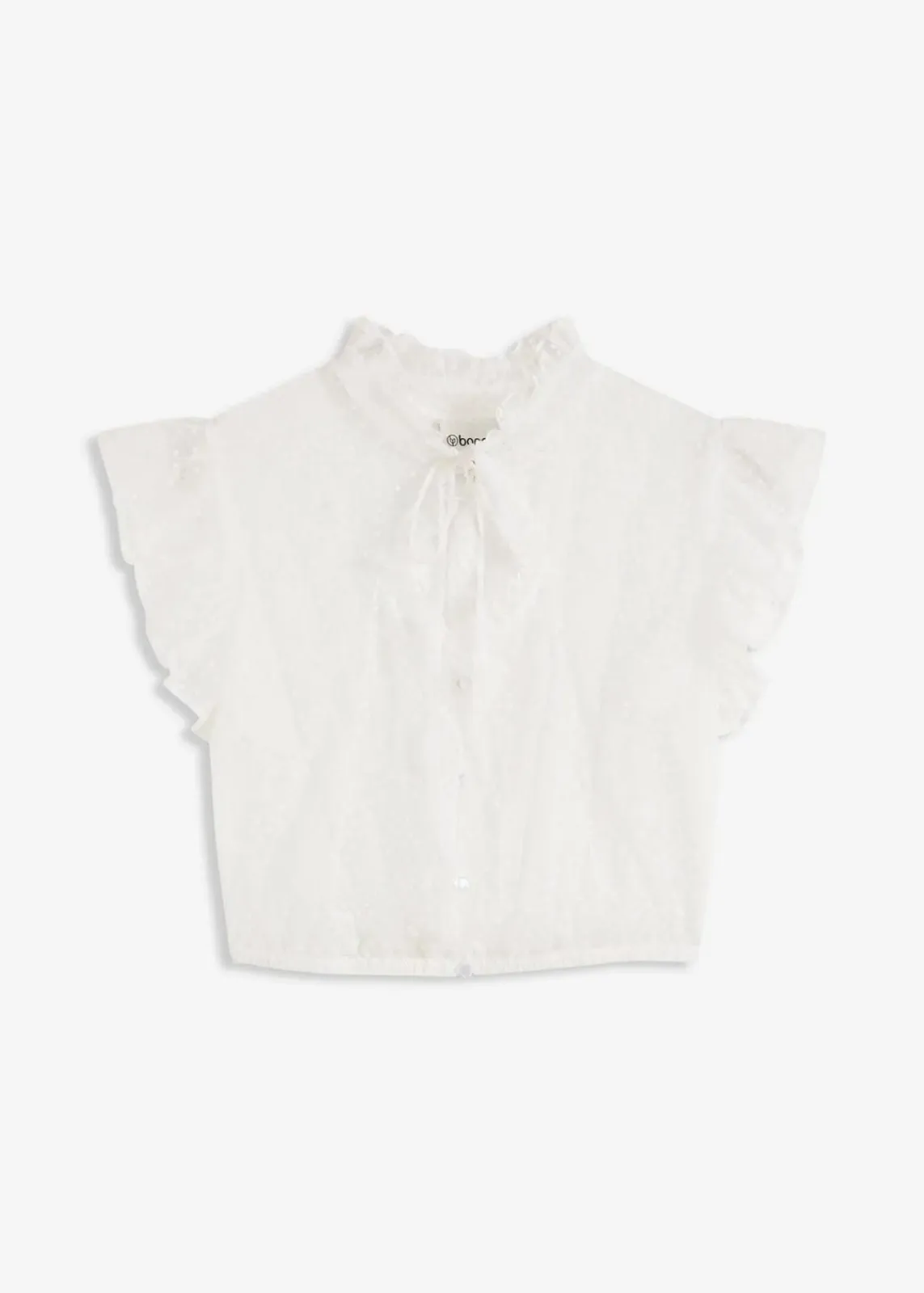 bonprix Bekleidung·Jacken & Mäntel|Blusen & Tuniken^Dirndlbluse aus zartem Tüll mit Punktemuster weiß