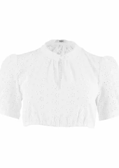 bonprix Bekleidung·Jacken & Mäntel|Blusen & Tuniken^Dirndlbluse mit Lochspitze weiß