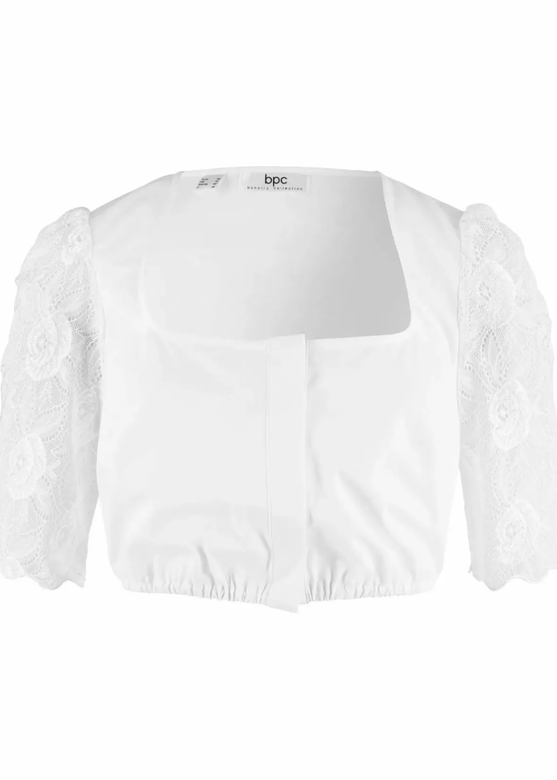 bonprix Bekleidung·Jacken & Mäntel|Blusen & Tuniken^Dirndlbluse mit Spitzenarm weiß