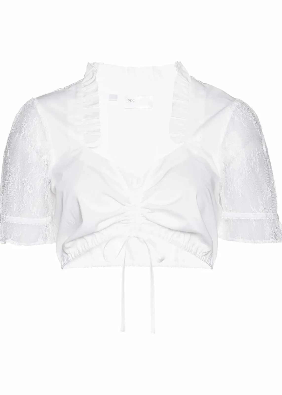bonprix Bekleidung·Jacken & Mäntel|Blusen & Tuniken^Dirndlbluse mit Spitzenärmeln weiß