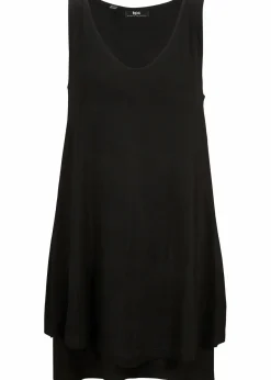 bonprix Nachhaltigere Materialien|Shirts & Tops^Doppellagiges Long-Top aus Viskose-Mix schwarz