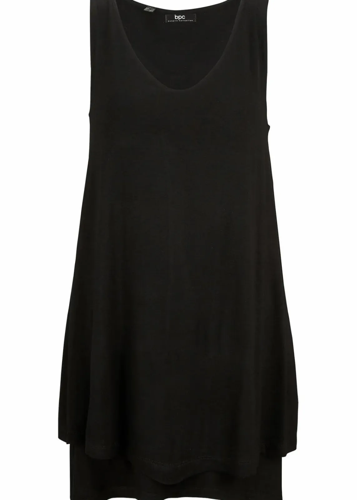 bonprix Nachhaltigere Materialien|Shirts & Tops^Doppellagiges Long-Top aus Viskose-Mix schwarz