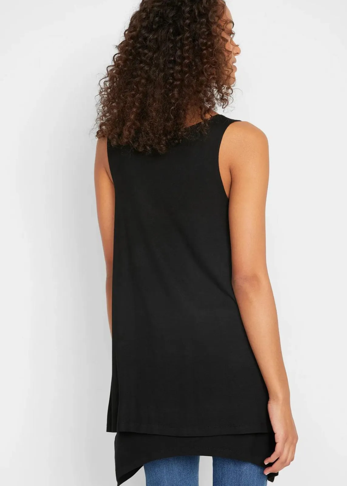 bonprix Nachhaltigere Materialien|Shirts & Tops^Doppellagiges Long-Top aus Viskose-Mix schwarz