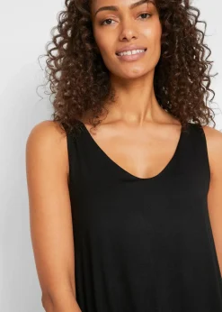 bonprix Nachhaltigere Materialien|Shirts & Tops^Doppellagiges Long-Top aus Viskose-Mix schwarz